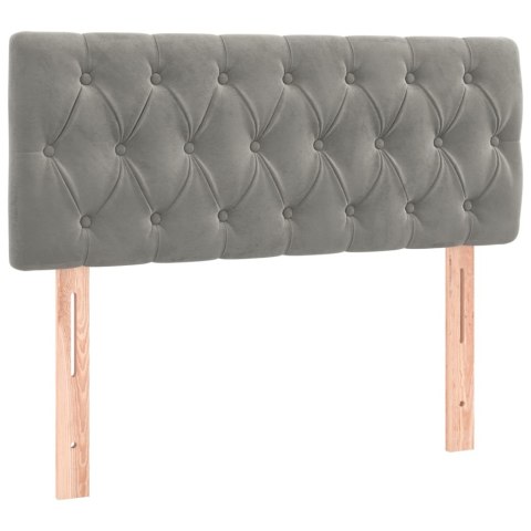 ŁÓŻKO KONTYNENTALNE Z MATERACEM I LED SZARE 90X190CM AKSAMIT