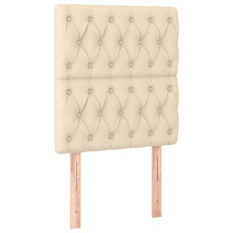 VidaXL Łóżko kontynentalne z materacem, kremowe, 80x200 cm, tkanina