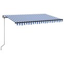 RĘCZNIE ZWIJANA MARKIZA Z LED 400X 350CM NIEBIESKO-BIAŁA