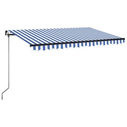 RĘCZNIE ZWIJANA MARKIZA Z LED 400X 350CM NIEBIESKO-BIAŁA