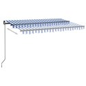 RĘCZNIE ZWIJANA MARKIZA Z LED 400X 350CM NIEBIESKO-BIAŁA