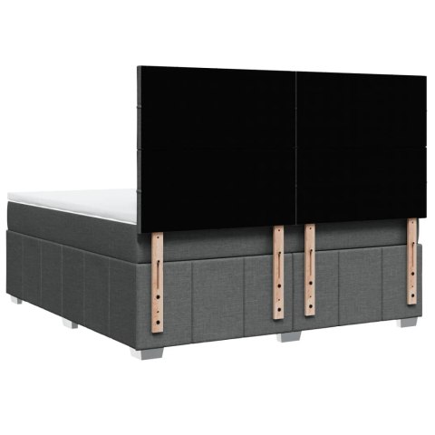 ŁÓŻKO KONTYNENTALNE Z MATERACEM CIEMNOSZARA TKANINA 180X200CM