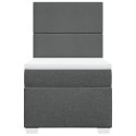 ŁÓŻKO KONTYNENTALNE Z MATERACEM CIEMNOSZARA TKANINA 90X190CM