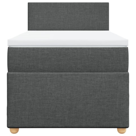 ŁÓŻKO KONTYNENTALNE Z MATERACEM CIEMNOSZARA TKANINA 90X200CM