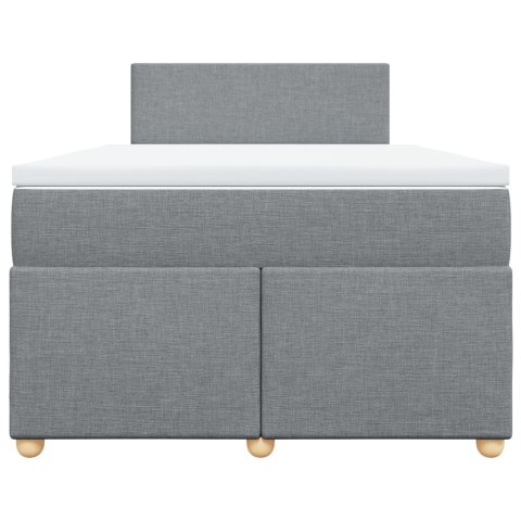 ŁÓŻKO KONTYNENTALNE Z MATERACEM JASNOSZARE 120X190CM TKANINA