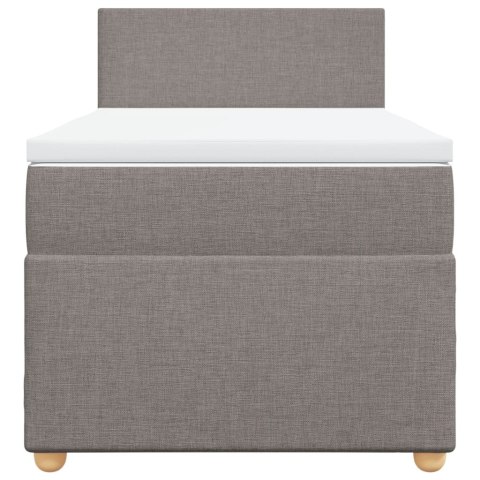 VidaXL Łóżko kontynentalne z materacem, taupe, tkanina, 90x200 cm