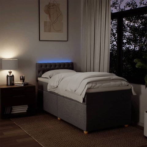 VidaXL Łóżko kontynentalne z materacem, taupe, tkanina, 90x200 cm