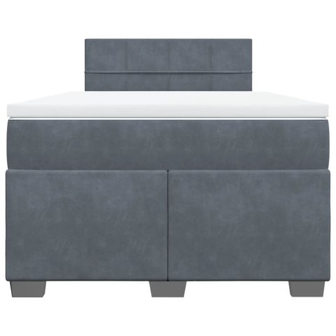 ŁÓŻKO KONTYNENTALNE Z MATERACEM CIEMNOSZARE 120X190CM AKSAMIT