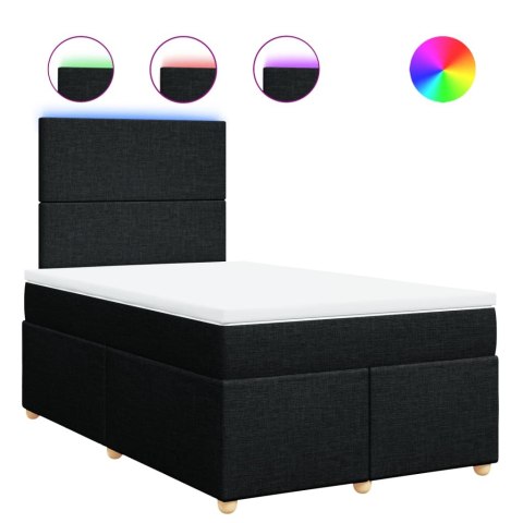 ŁÓŻKO KONTYNENTALNE Z MATERACEM CZARNE 120X190CM TKANINA