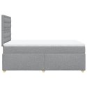 ŁÓŻKO KONTYNENTALNE Z MATERACEM JASNOSZARE TKANINA 120X200CM