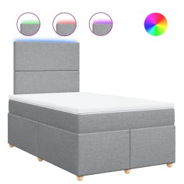 ŁÓŻKO KONTYNENTALNE Z MATERACEM JASNOSZARE TKANINA 120X200CM