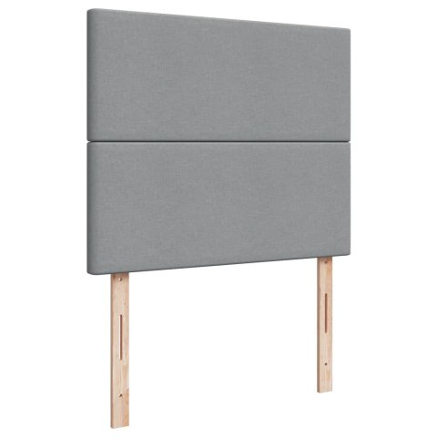 ŁÓŻKO KONTYNENTALNE Z MATERACEM JASNOSZARE TKANINA 120X200CM