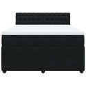 ŁÓŻKO KONTYNENTALNE Z MATERACEM CZARNE 160X200CM AKSAMIT