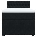ŁÓŻKO KONTYNENTALNE Z MATERACEM CZARNE AKSAMIT 80X200CM