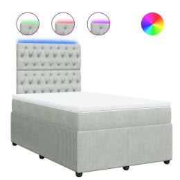 ŁÓŻKO KONTYNENTALNE Z MATERACEM JASNOSZARE 120X190CM AKSAMIT