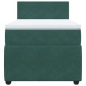 VidaXL Łóżko kontynentalne z materacem, zielone, aksamit, 90x200 cm