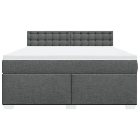 ŁÓŻKO KONTYNENTALNE Z MATERACEM CIEMNOSZARA TKANINA 180X200CM