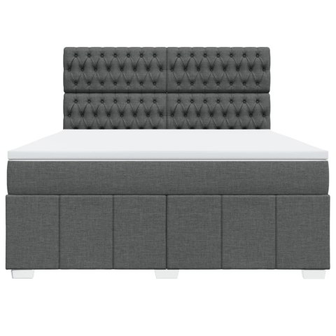 ŁÓŻKO KONTYNENTALNE Z MATERACEM CIEMNOSZARA TKANINA 180X200CM