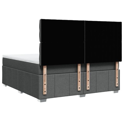 ŁÓŻKO KONTYNENTALNE Z MATERACEM CIEMNOSZARA TKANINA 180X200CM