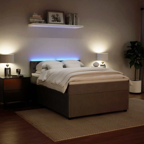 ŁÓŻKO KONTYNENTALNE Z MATERACEM JASNOSZARE AKSAMIT 140X190CM