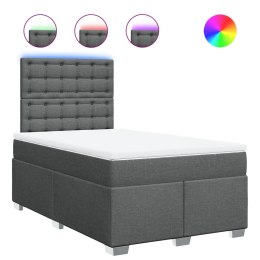 ŁÓŻKO KONTYNENTALNE Z MATERACEM CIEMNOSZARA TKANINA 120X200CM