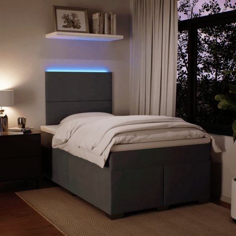 ŁÓŻKO KONTYNENTALNE Z MATERACEM CIEMNOSZARE 120X200CM AKSAMIT