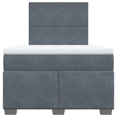 ŁÓŻKO KONTYNENTALNE Z MATERACEM CIEMNOSZARE 120X200CM AKSAMIT