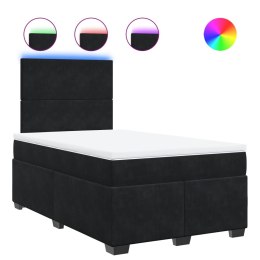 ŁÓŻKO KONTYNENTALNE Z MATERACEM CZARNE 120X190CM AKSAMIT