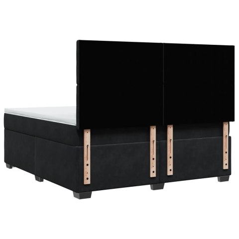 ŁÓŻKO KONTYNENTALNE Z MATERACEM CZARNE 180X200CM AKSAMIT