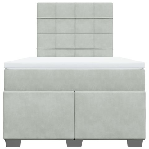 ŁÓŻKO KONTYNENTALNE Z MATERACEM JASNOSZARE 120X200CM AKSAMIT