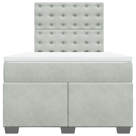 ŁÓŻKO KONTYNENTALNE Z MATERACEM JASNOSZARE 120X200CM AKSAMIT