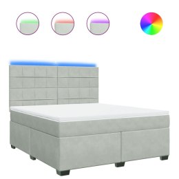 ŁÓŻKO KONTYNENTALNE Z MATERACEM JASNOSZARE 180X200CM AKSAMIT