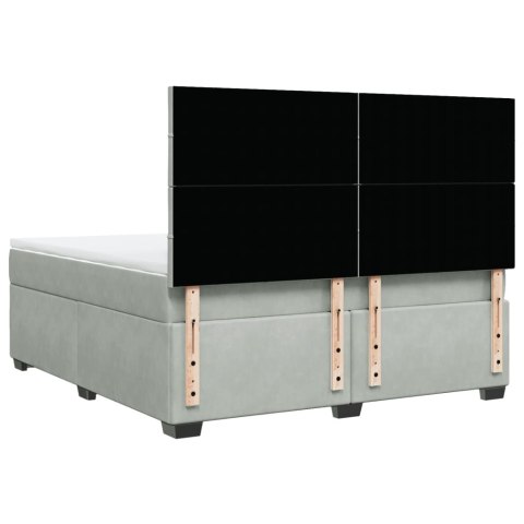 ŁÓŻKO KONTYNENTALNE Z MATERACEM JASNOSZARE 180X200CM AKSAMIT