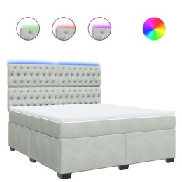 ŁÓŻKO KONTYNENTALNE Z MATERACEM JASNOSZARE 180X200CM AKSAMIT