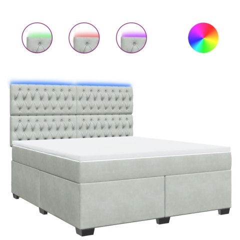 ŁÓŻKO KONTYNENTALNE Z MATERACEM JASNOSZARE 180X200CM AKSAMIT