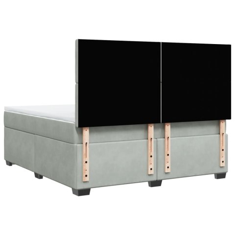 ŁÓŻKO KONTYNENTALNE Z MATERACEM JASNOSZARE 180X200CM AKSAMIT