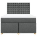 ŁÓŻKO KONTYNENTALNE Z MATERACEM CIEMNOSZARA TKANINA 160X200CM