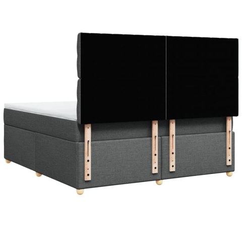 ŁÓŻKO KONTYNENTALNE Z MATERACEM CIEMNOSZARA TKANINA 180X200CM