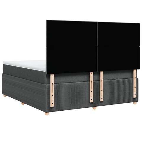 ŁÓŻKO KONTYNENTALNE Z MATERACEM CIEMNOSZARA TKANINA 180X200CM