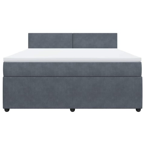 ŁÓŻKO KONTYNENTALNE Z MATERACEM CIEMNOSZARE 180X200CM AKSAMIT