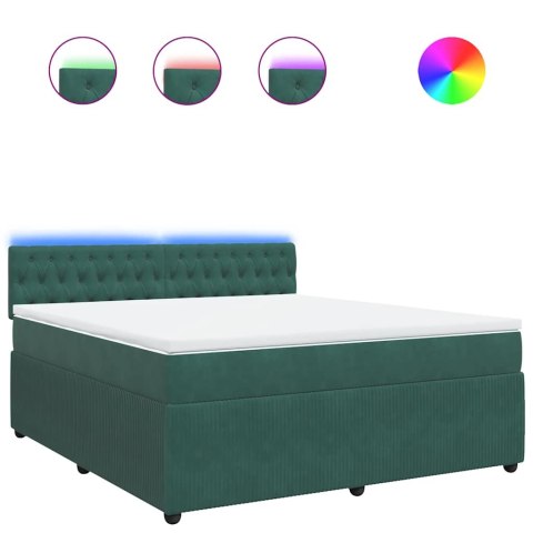 ŁÓŻKO KONTYNENTALNE Z MATERACEM CIEMNOZIELONE 180X200CM