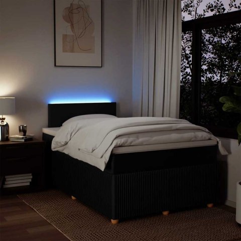 ŁÓŻKO KONTYNENTALNE Z MATERACEM CZARNE 120X190CM TKANINA