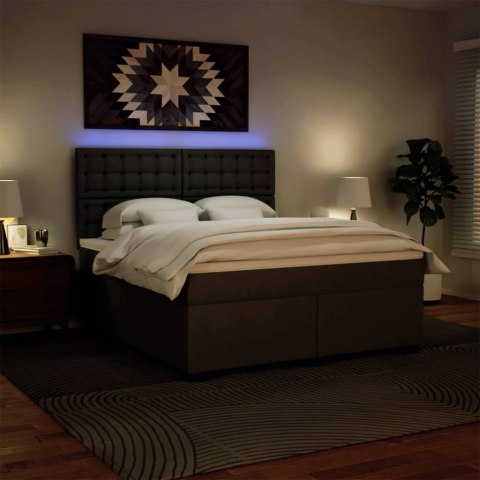 ŁÓŻKO KONTYNENTALNE Z MATERACEM CZARNE EKOSKÓRA 180X200CM