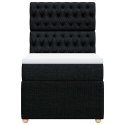 ŁÓŻKO KONTYNENTALNE Z MATERACEM CZARNE TKANINA 80X200CM