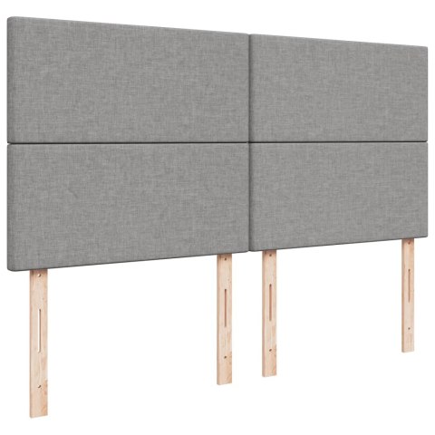 ŁÓŻKO KONTYNENTALNE Z MATERACEM JASNOSZARE TKANINA 180X200CM