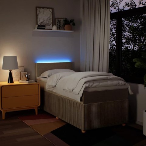 VidaXL Łóżko kontynentalne z materacem, kremowe, tkanina, 100x200 cm