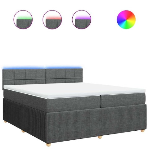 ŁÓŻKO KONTYNENTALNE Z MATERACEM CIEMNOSZARA TKANINA 200X200CM