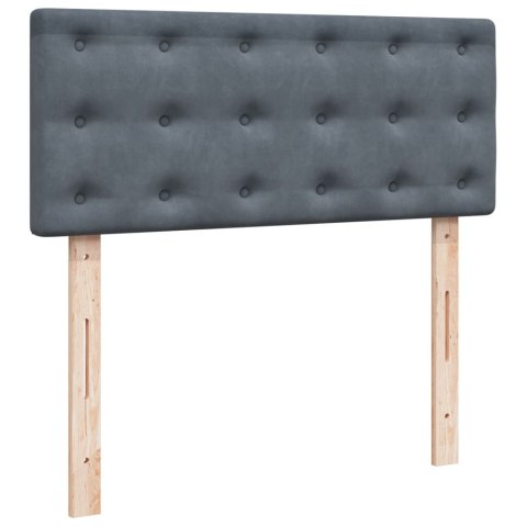 ŁÓŻKO KONTYNENTALNE Z MATERACEM CIEMNOSZARE 120X190CM AKSAMIT