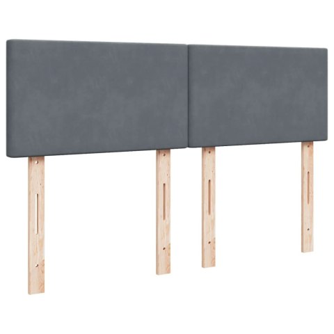 ŁÓŻKO KONTYNENTALNE Z MATERACEM CIEMNOSZARE 160X200CM AKSAMIT