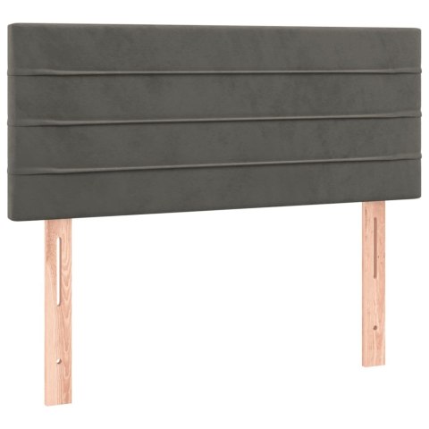 ŁÓŻKO KONTYNENTALNE Z MATERACEM CIEMNOSZARY AKSAMIT 90X190CM